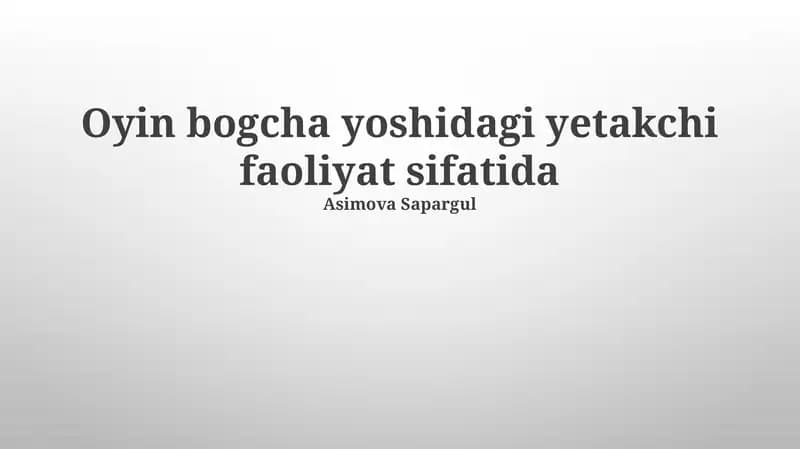 Modellashtirish va qurilish