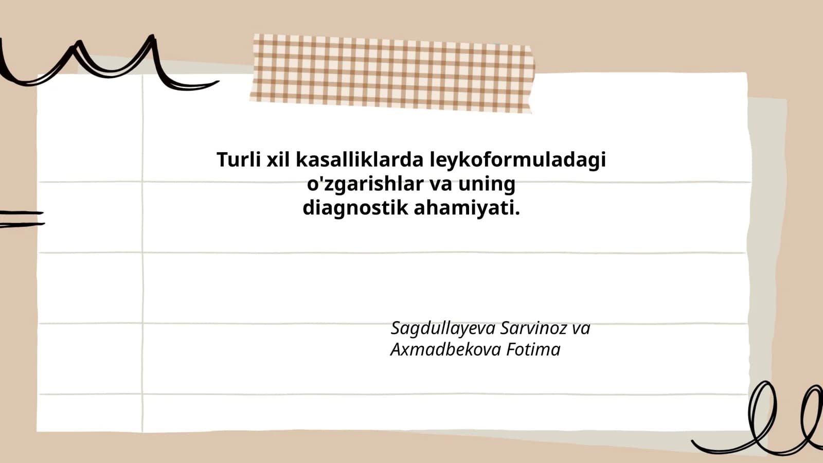 Turli xil kasalliklarda leykoformuladagi o'zgarishlar va uning diagnostik ahamiyati