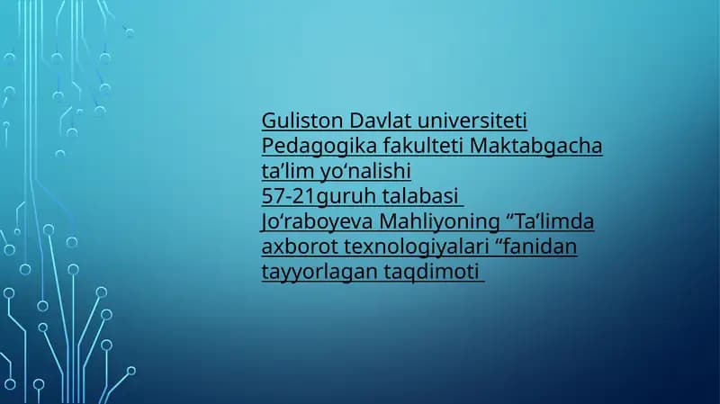 Internet orqali masofaviy taʼlim tashkil etish
