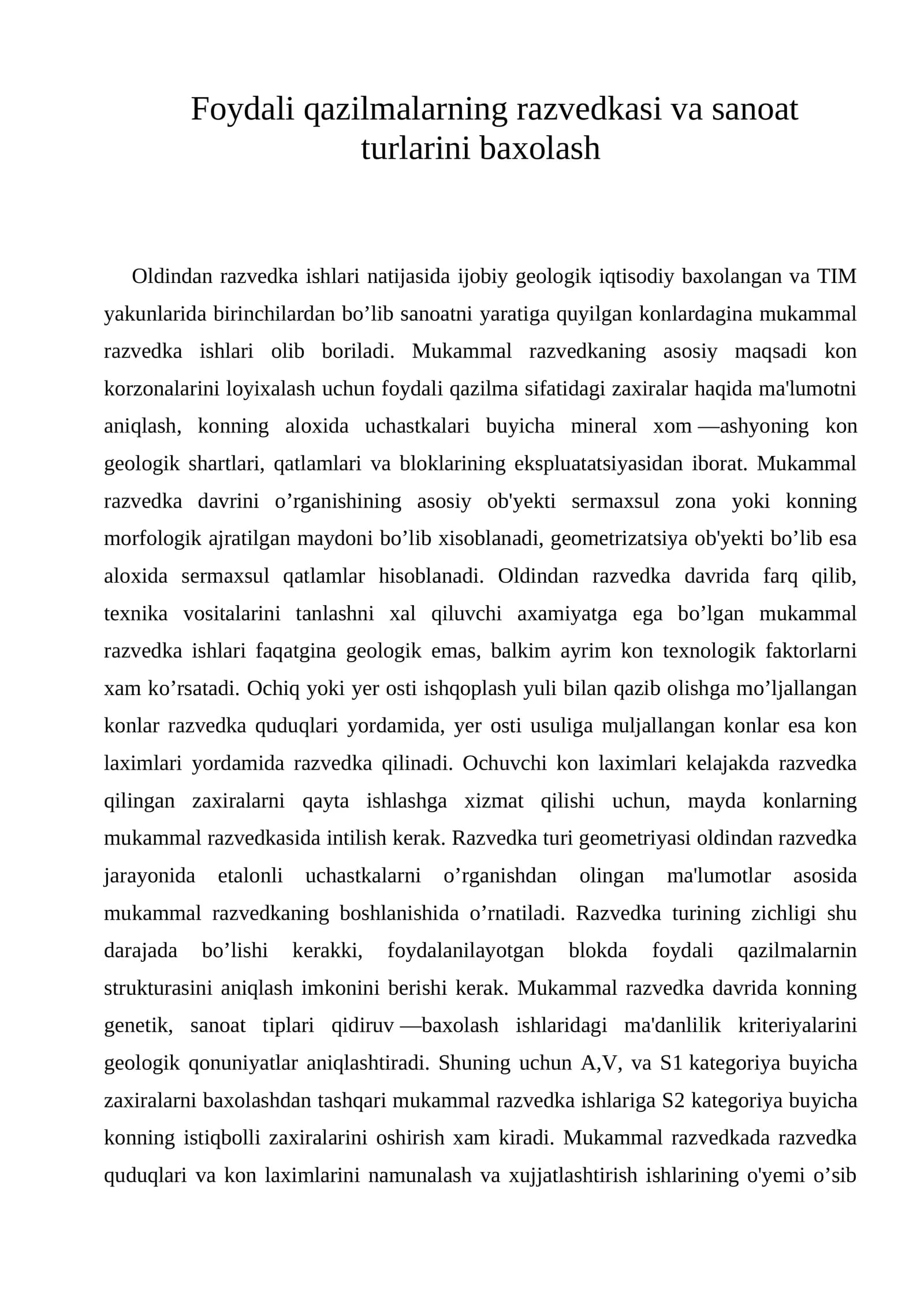 Faydali qazilmalar razvedkasi
