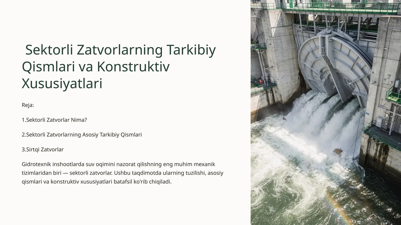 Sektorli Zatvorlarning Tarkibiy Qismlari va Konstruktiv Xususiyatlari