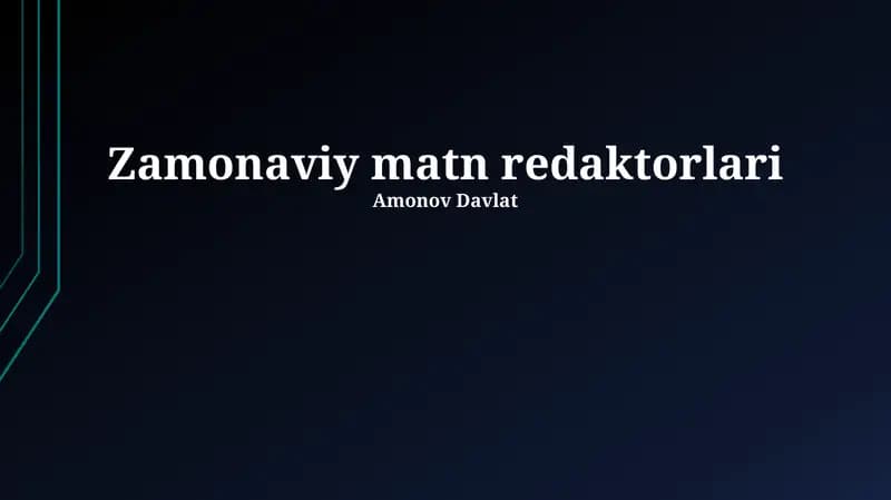 Zamonaviy matn redaktorlari