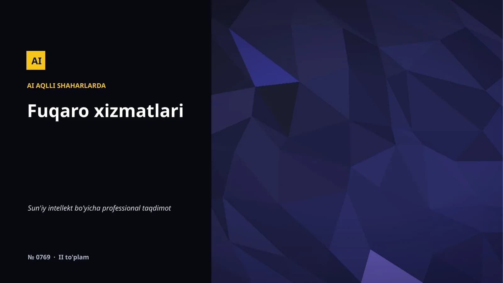 AI AQLLI SHAHARLARDA