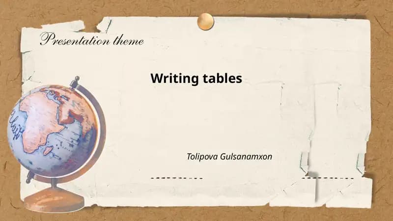 Writing tables