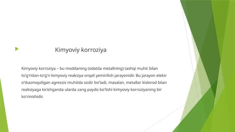 Kimyoviy korroziya