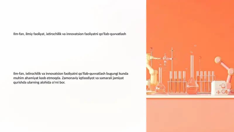 Ixtirochilik va innovatsion faoliyatni qo'llab-quvvatlash