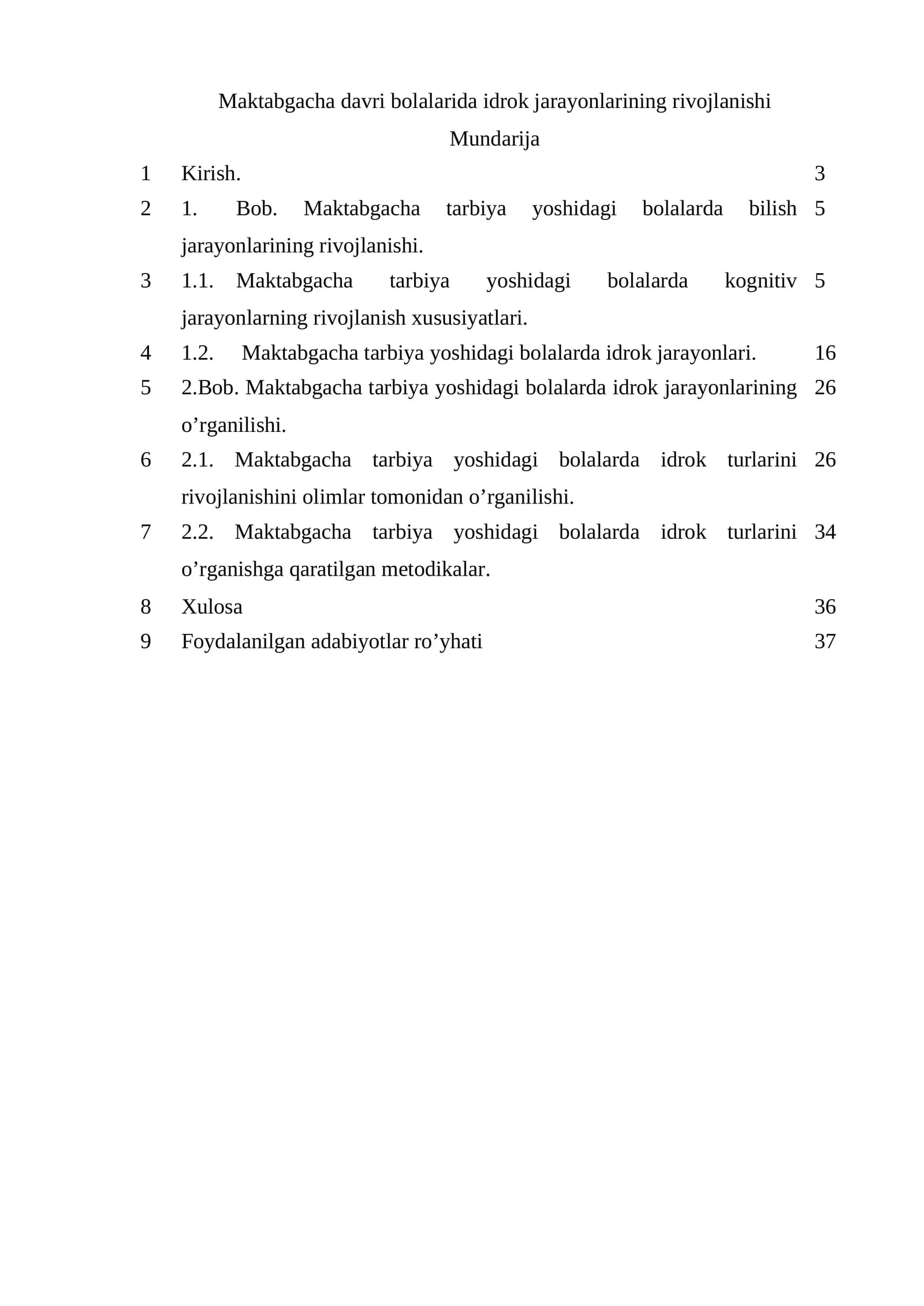 Maktabgacha davri bolalarida idrok jarayonlarining rivojlanishi