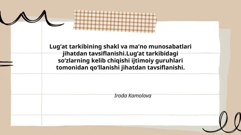 Lugʻat tarkibining shakl va maʼno munosabatlari
