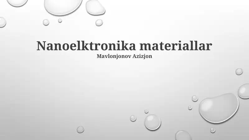 Nanoelktronika materiallar
