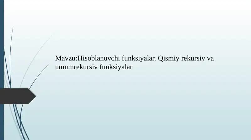 Xisoblanuvchi funksiyalar