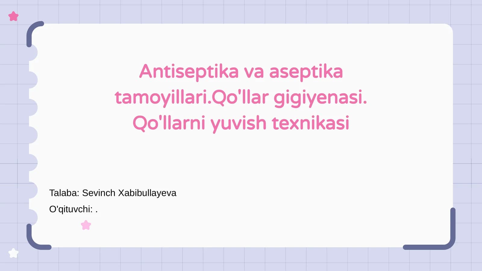 Antiseptika va aseptika tamoyillari