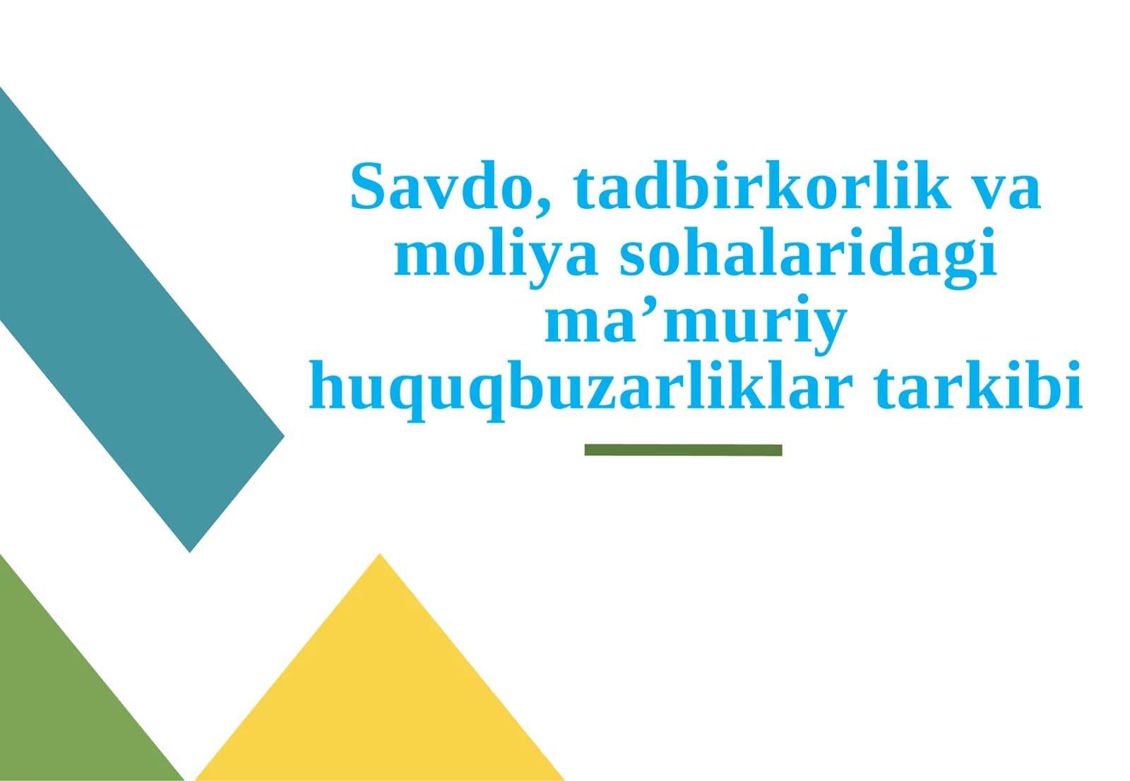 Savdo, tadbirkorlik va moliya sohalaridagi ma’muriy huquqbuzarliklar tarkibi