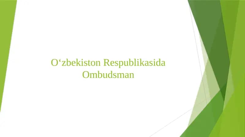 O‘zbekiston Respublikasida Ombudsman
