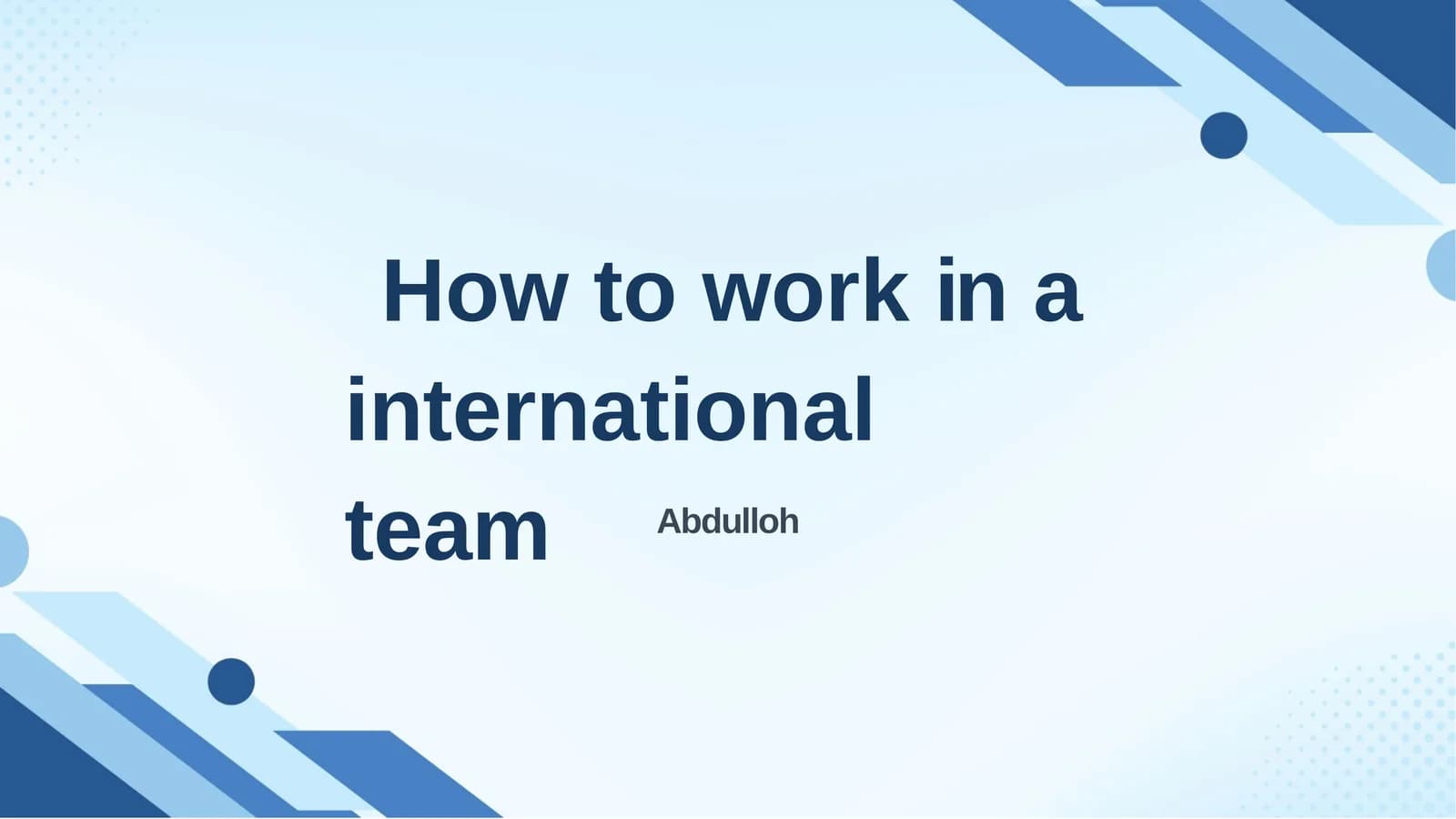 Howtoworkinainternationalteam