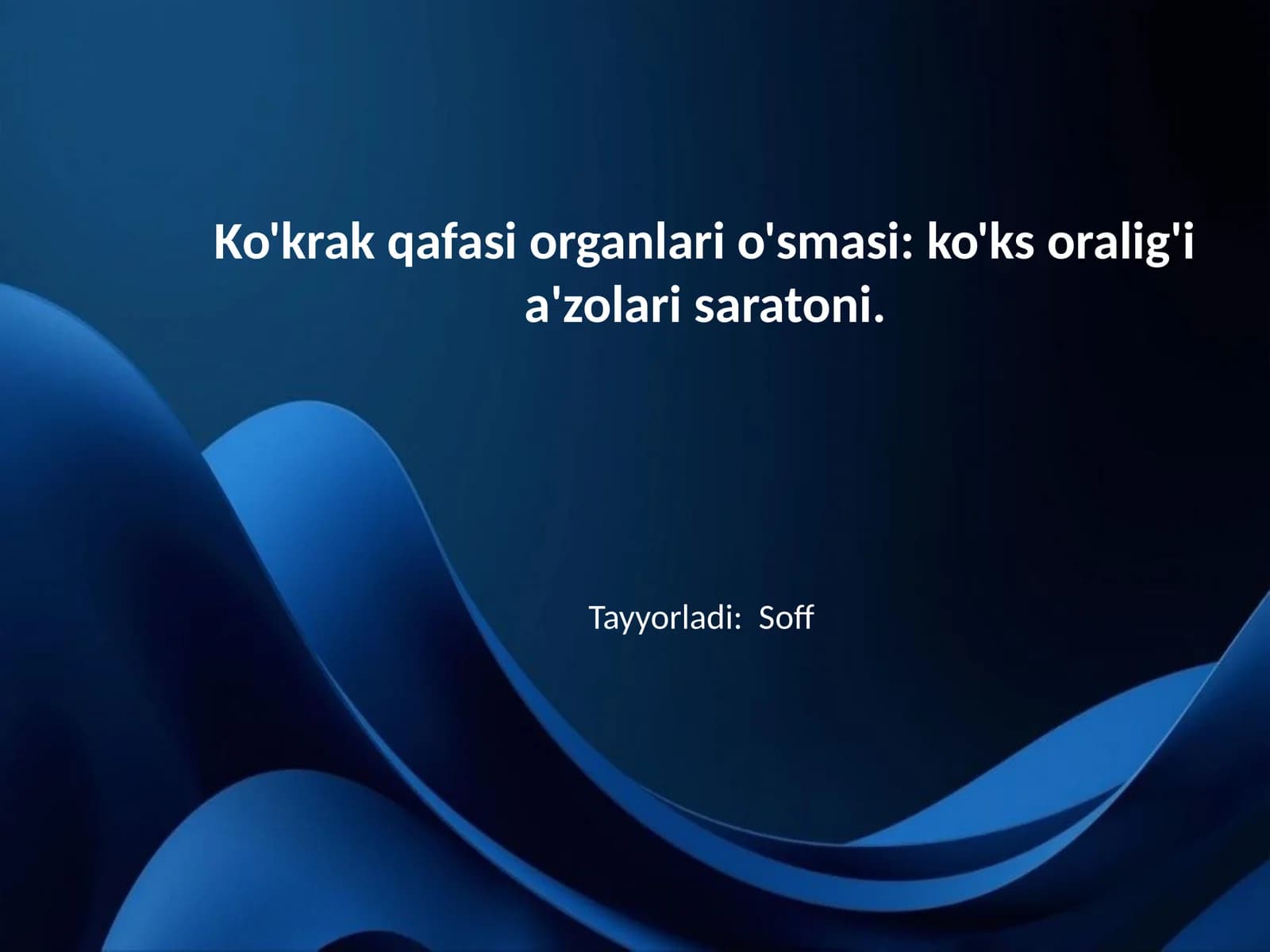 Ko'krak qafasi organlari o'smasi: ko'ks oralig'i a'zolari saratoni.