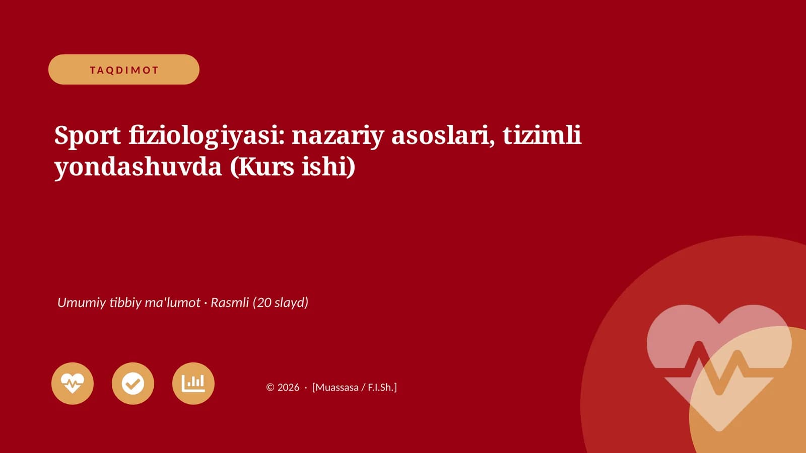 Sport fiziologiyasi: nazariy asoslari, tizimli yondashuvda (Kurs ishi)