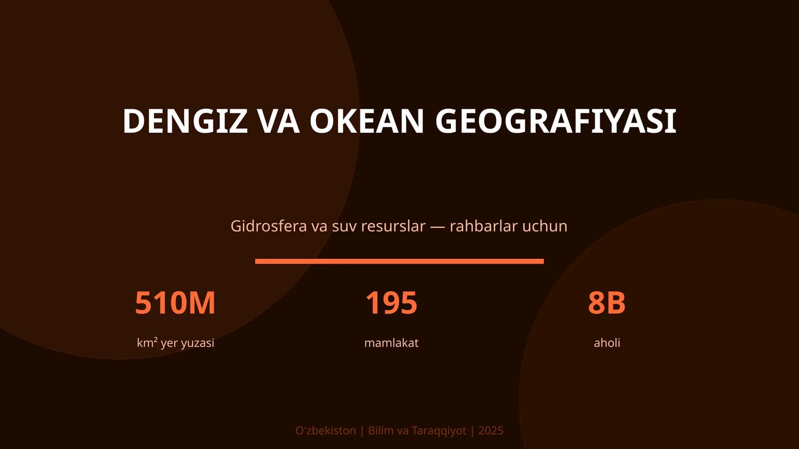 DENGIZ VA OKEAN GEOGRAFIYASI