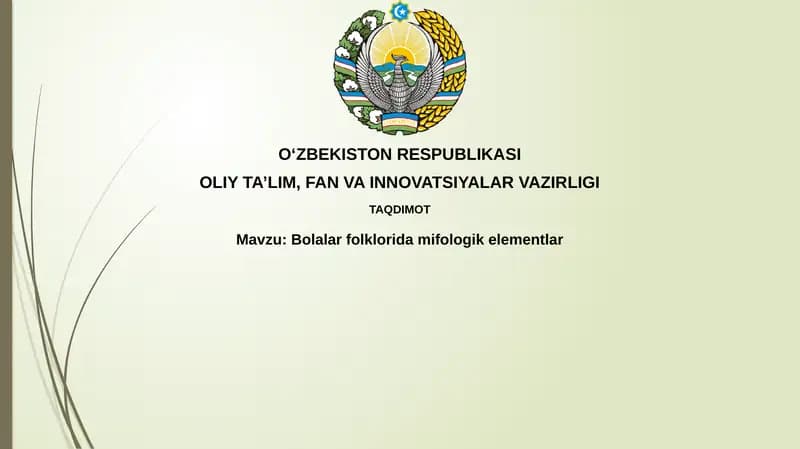 Bolalar folkloridagi mifologik elementlar