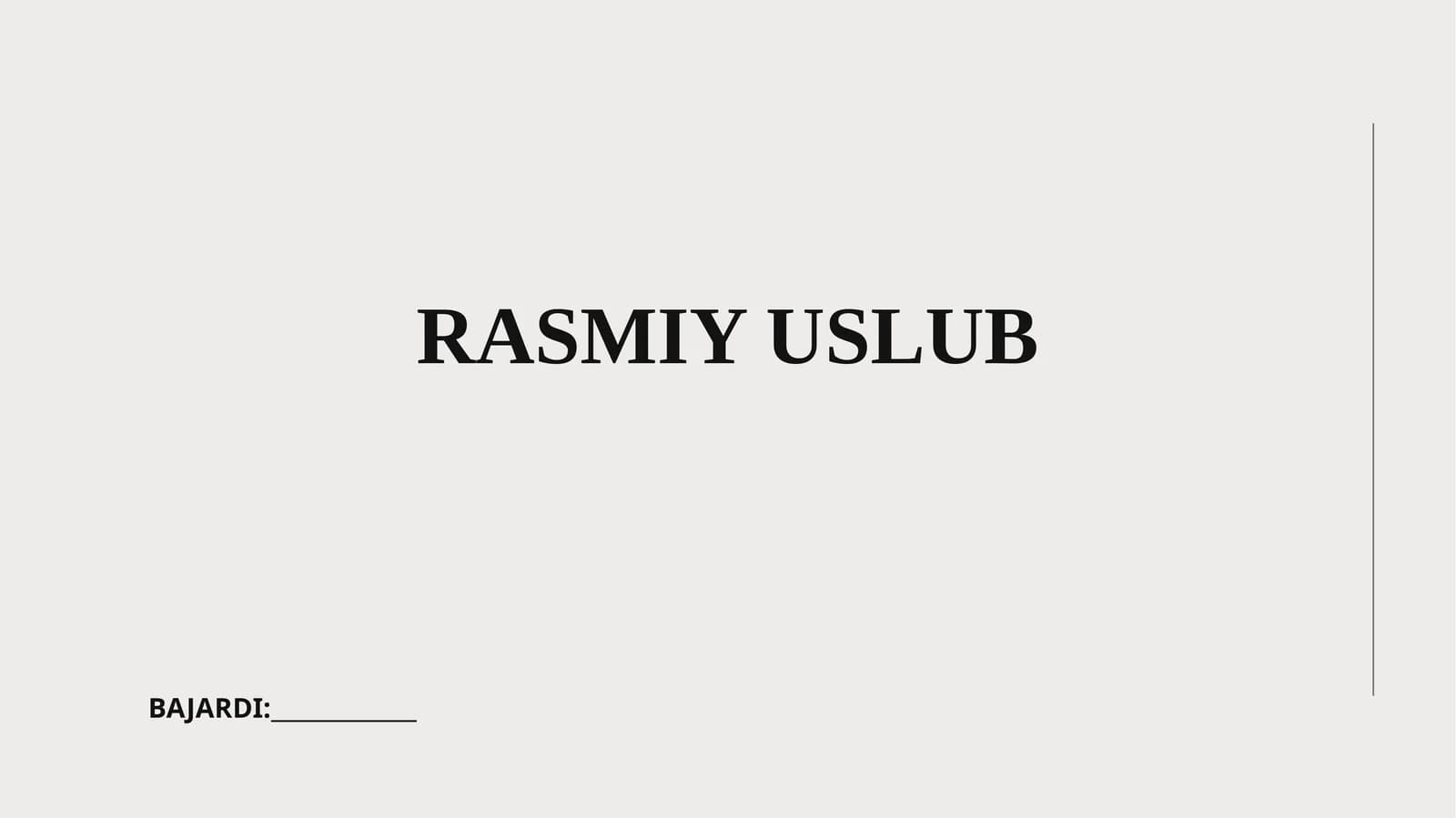 Rasmiy uslub