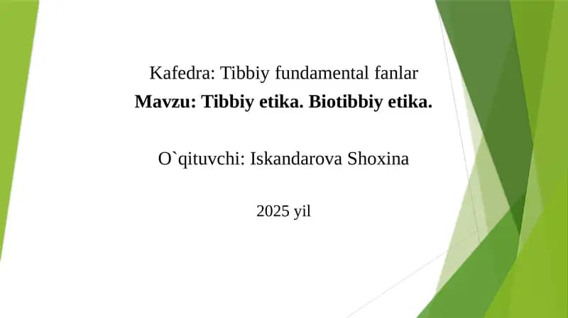 Biotibbiy etika
