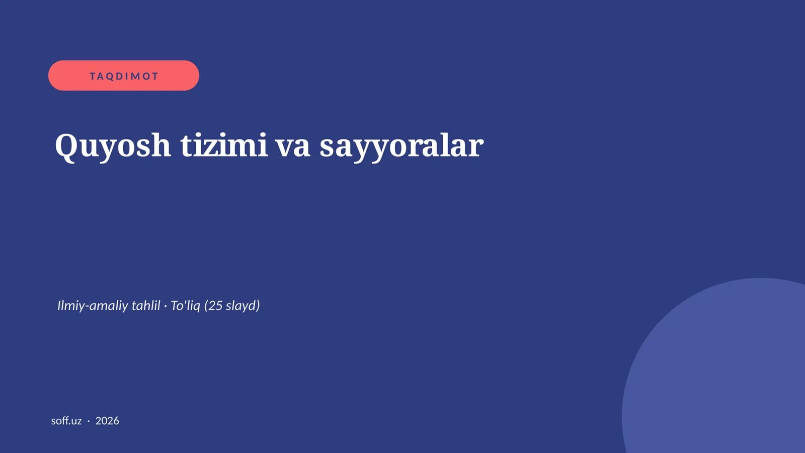 Quyosh tizimi va sayyoralar