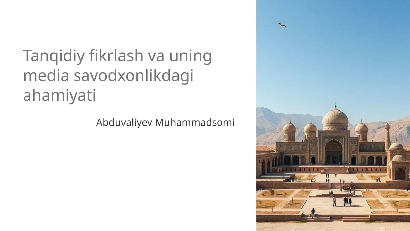 Tanqidiy fikrlash va uning media savodxonlikdagi ahamiyati
