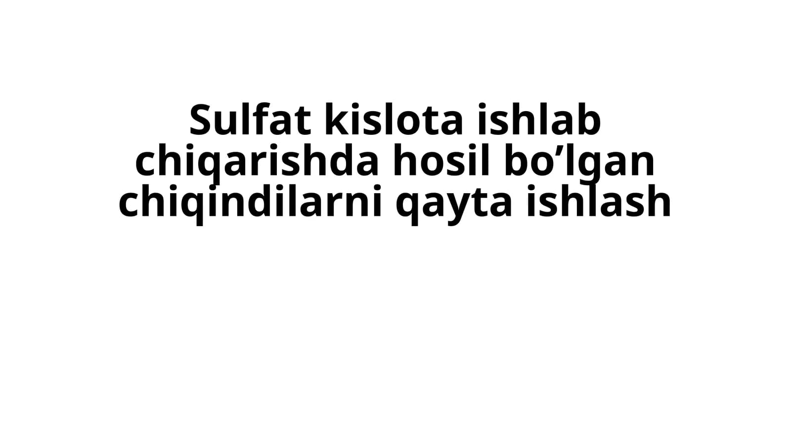 Sulfatkislota ishlab chiqarish