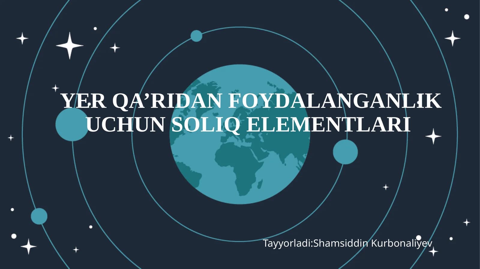 YER QA’RIDAN FOYDALANGANLIK UCHUN SOLIQ ELEMENTLARI