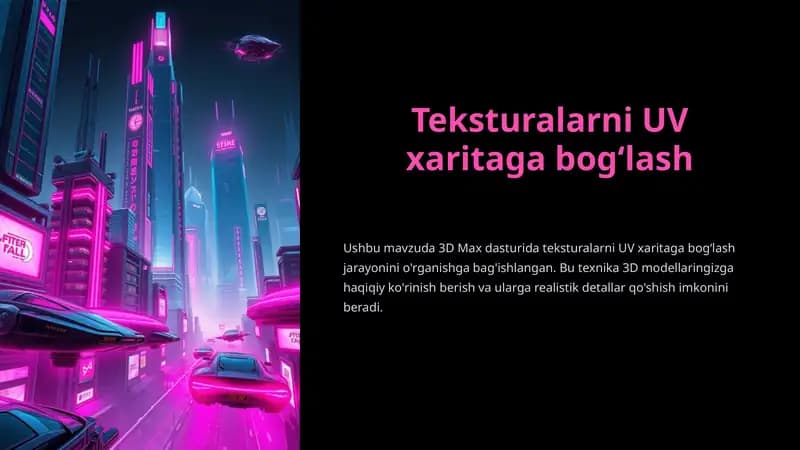 Teksturalarni UV xaritaga bog‘lash