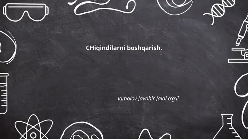 Chiqindilarni tasniflash va ajratib yig‘ish