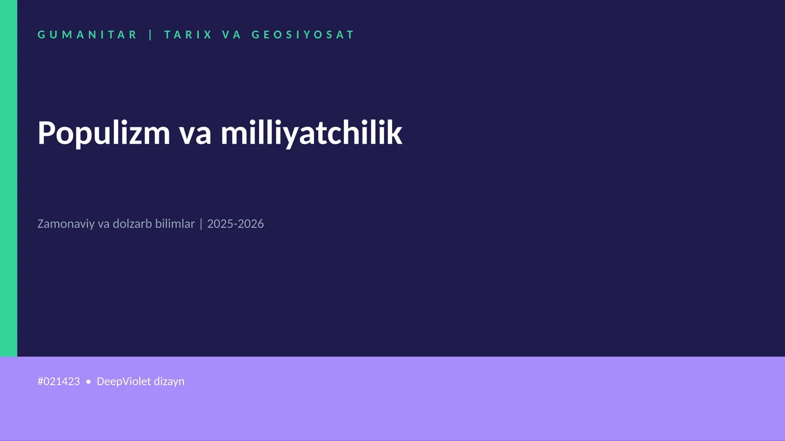 Populizm va milliyatchilik