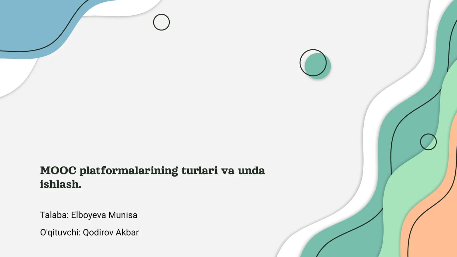MOOC platformalarining turlari va unda ishlash