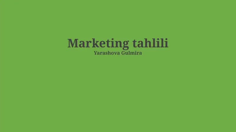 Marketing tahlili