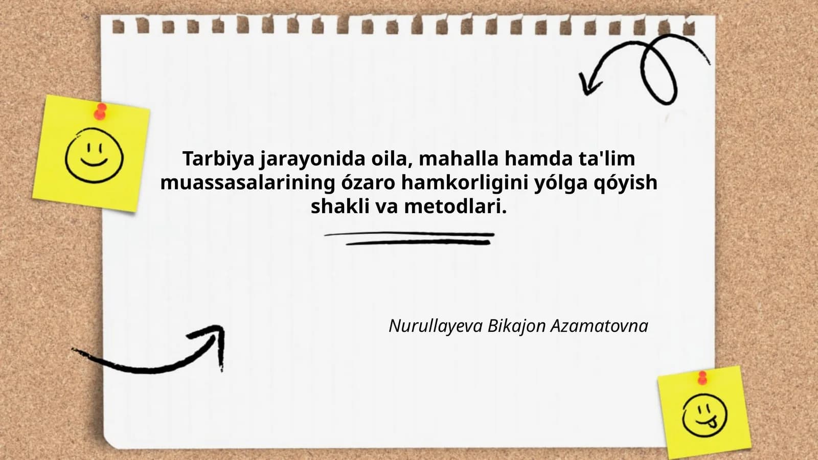 Tarbiya jarayonida oila, mahalla hamda ta'lim muassasalarining ózaro hamkorligini yólga qóyish shakli va metodlari
