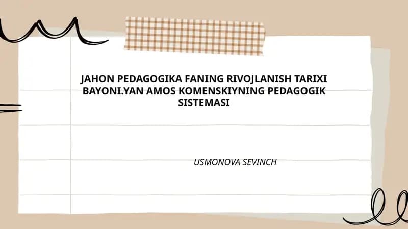 Jahon Pedagogika Fanining Rivojlanishi: Tarixiy Bosqichlar