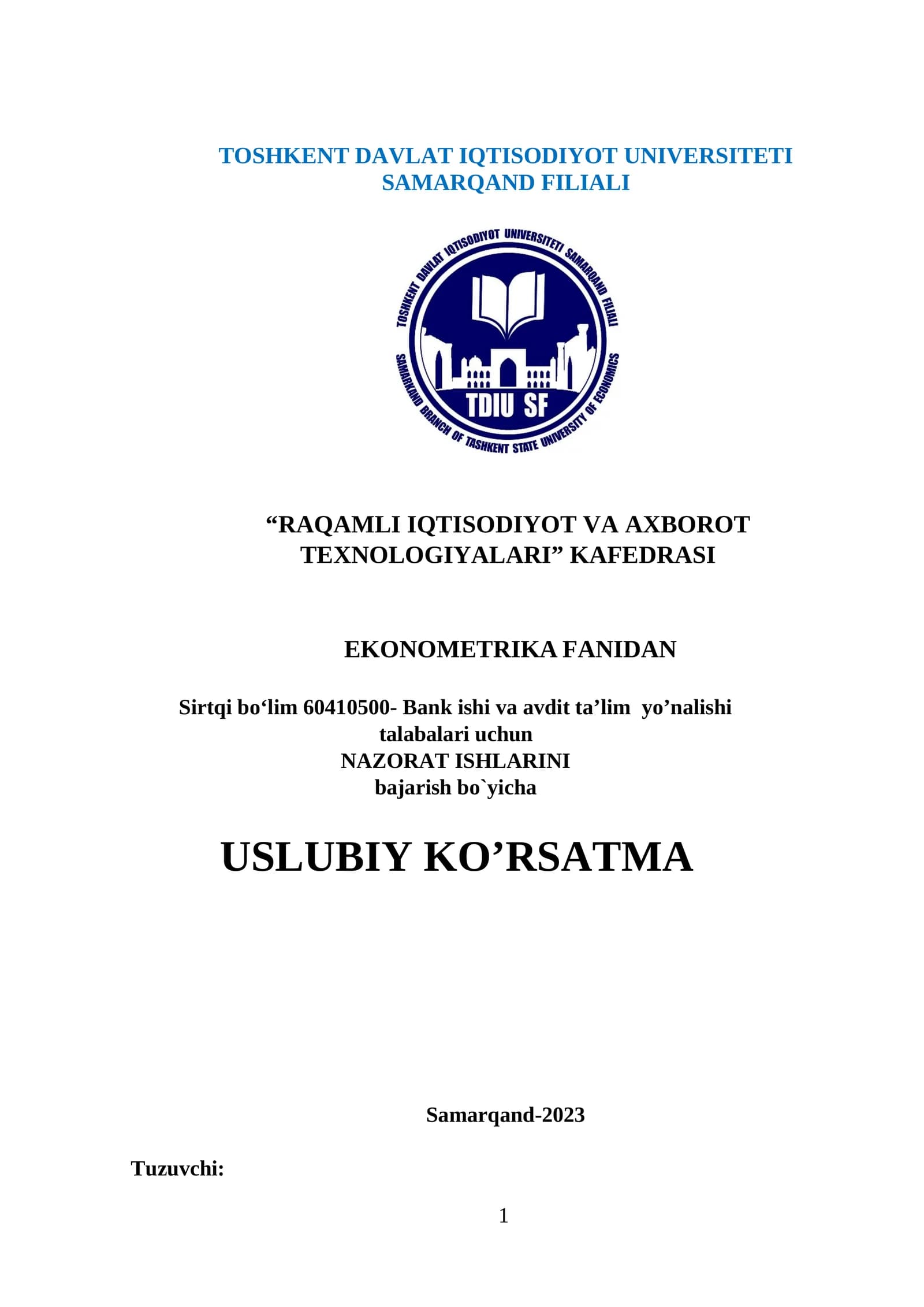Raqamli iqtisodiyot va axborot texnologiyalari