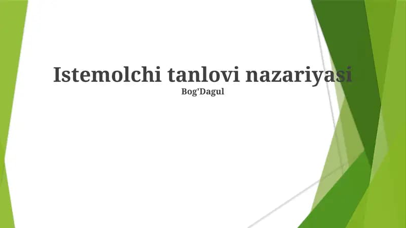 Istemolchi tanlovi nazariyasi