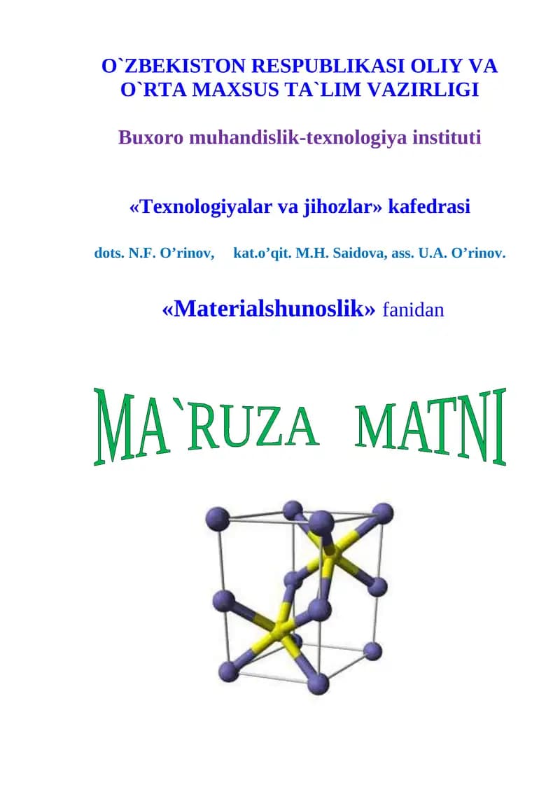 Materialshunoslik
