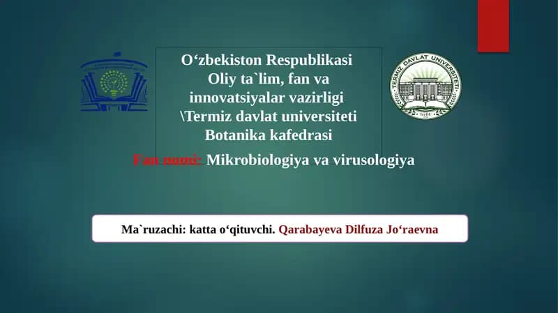 Mikroorganizmlar muxim guruhlarining atmosfera havosida tarqalishi