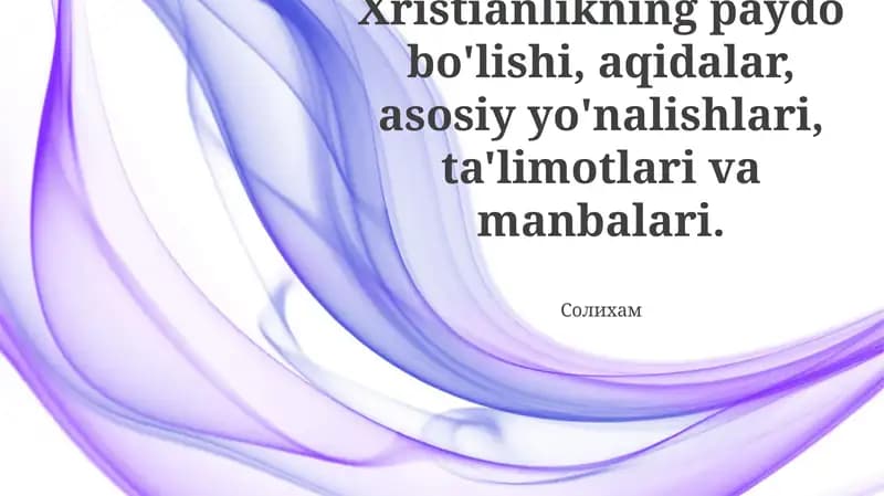 Xristianlikning Kelib Chiqishi