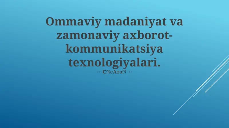 Axborot-kommunikatsiya texnologiyalari