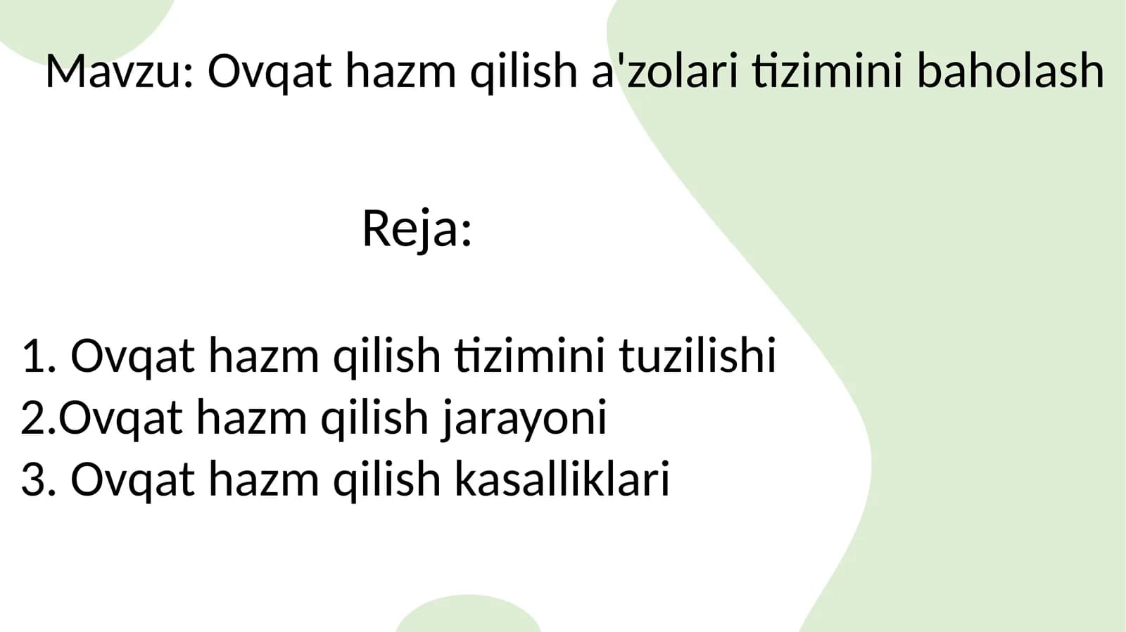 Ovqathazmqilisha'zolaritiziminibaholash