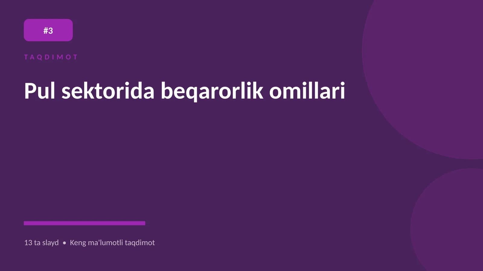 Pul sektorida beqarorlik omillari