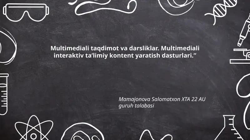 Multimediali taqdimot va darsliklar