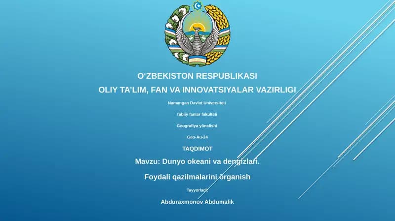 Jahon okeani va dengizlari