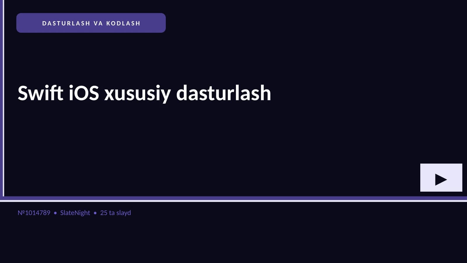 Swift iOS xususiy dasturlash