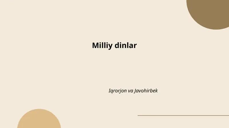 Milliy dinlarning tarixi