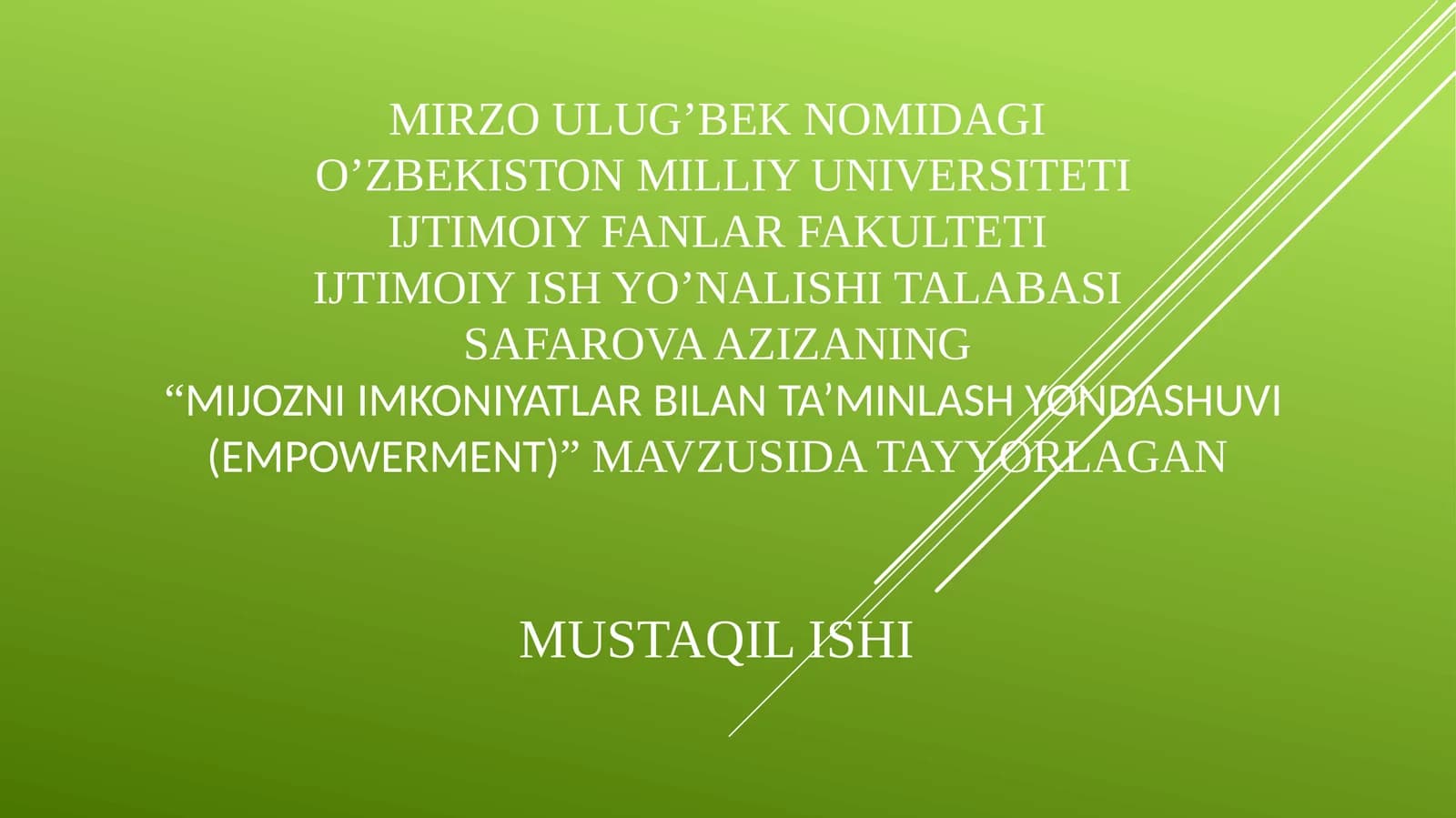 Mijozniimkoniyatlarbilanta’minlashyondashuvi (Empowerment)