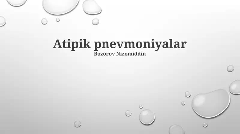 Atipik Pnevmoniyalar