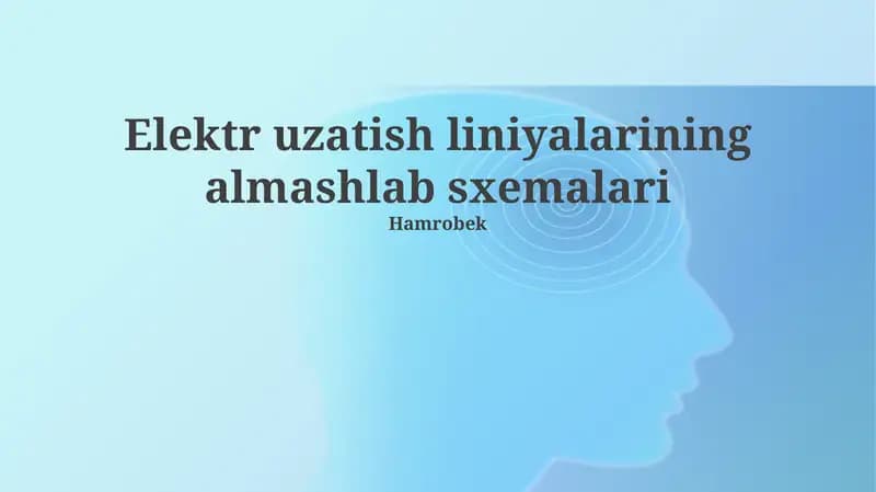 Elektr uzatish liniyalarining almashlab sxemalari